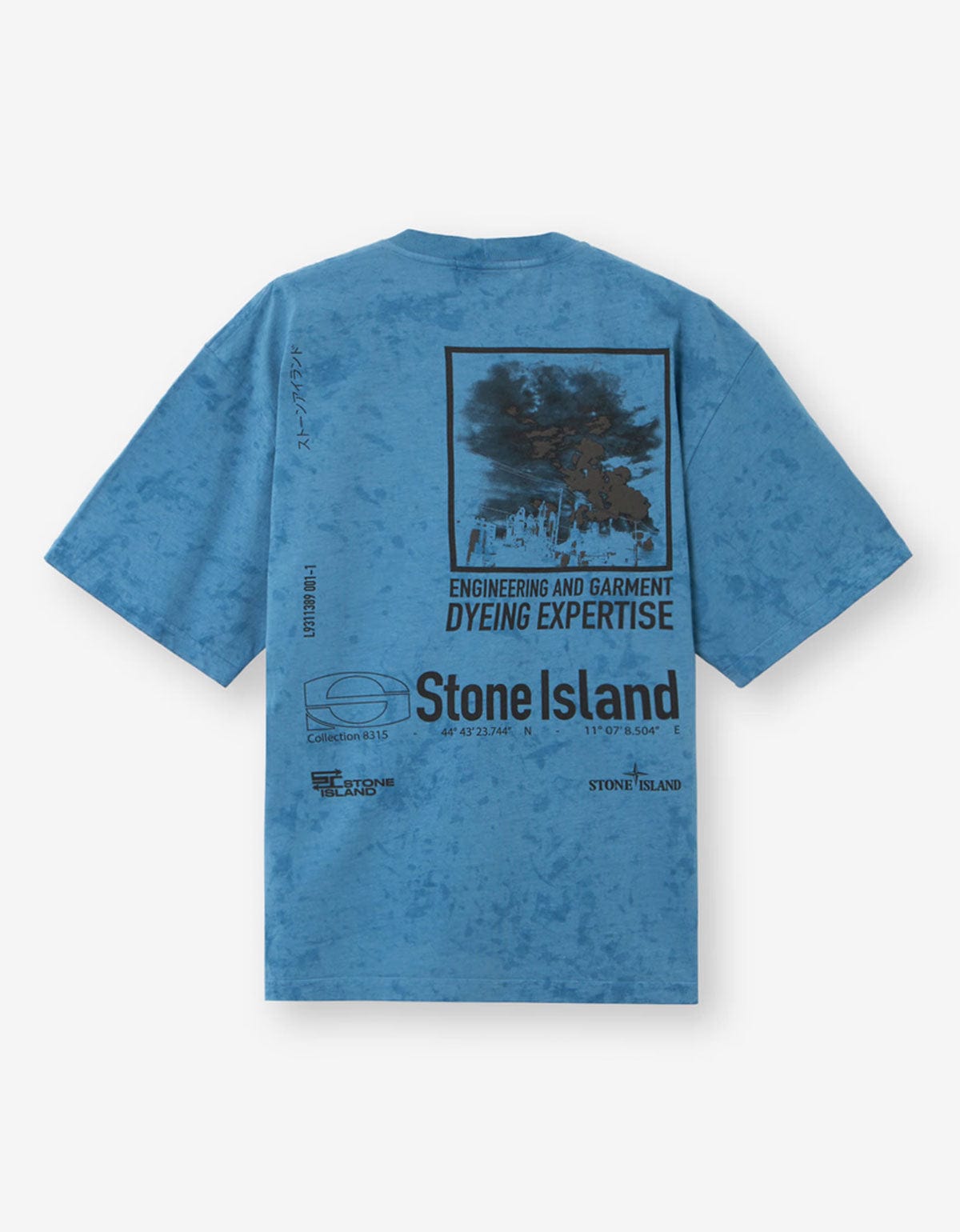 Stone Island Blue Megacity Sky Print T-Shirt K2S152100021 V002B