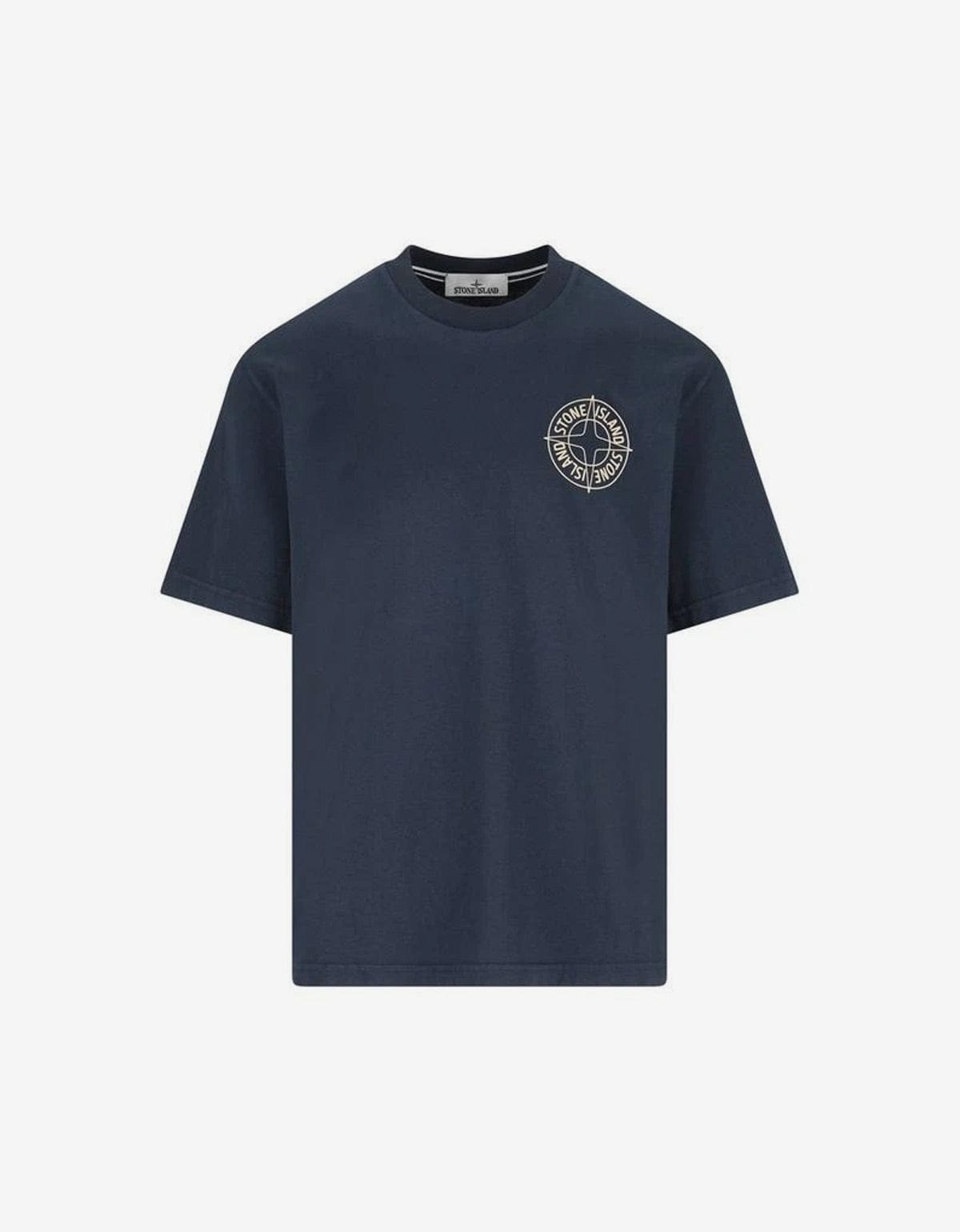 Stone-Island Blue Outline Compass Print T-Shirt L1S152100001S0284V0020-