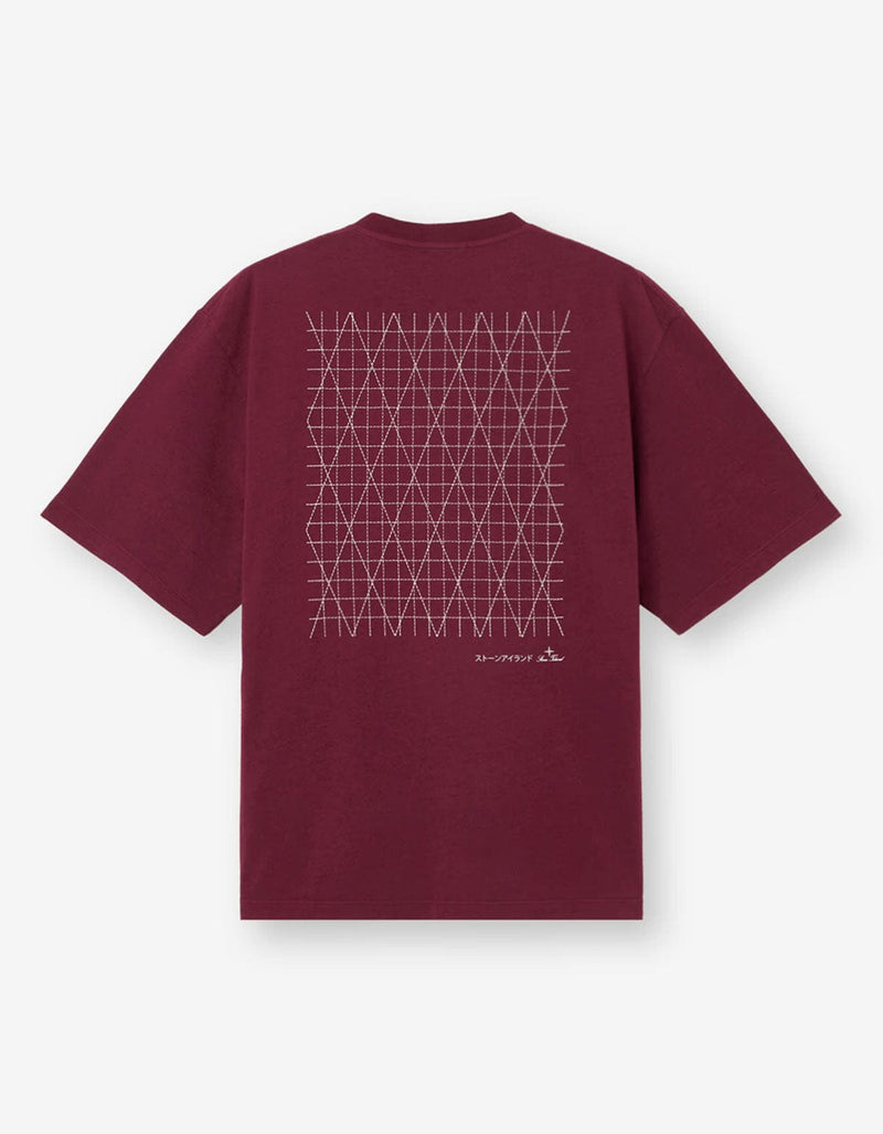 Stone Island Burgundy Print T-Shirt K2S152100021 V0012