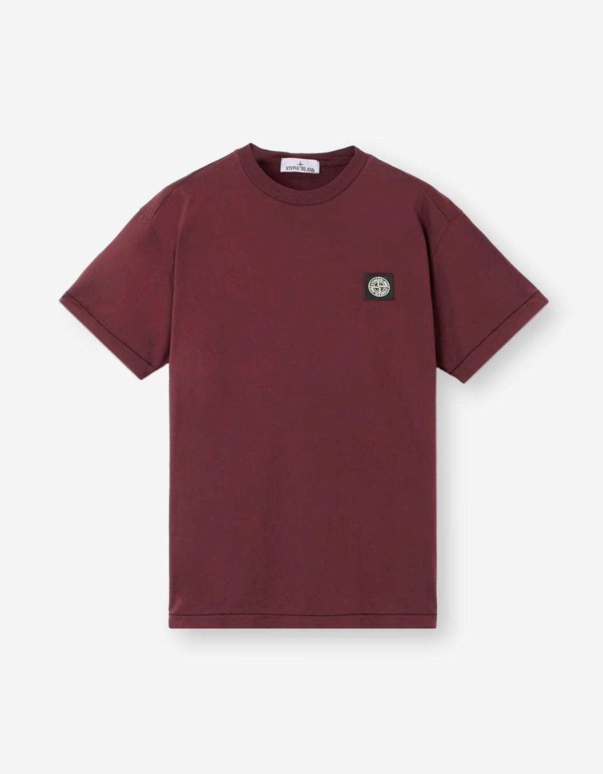 Stone Island Burgundy Red Compass Logo T-Shirt K2S152100027-V0012 t-shirt with a small logo on the chest