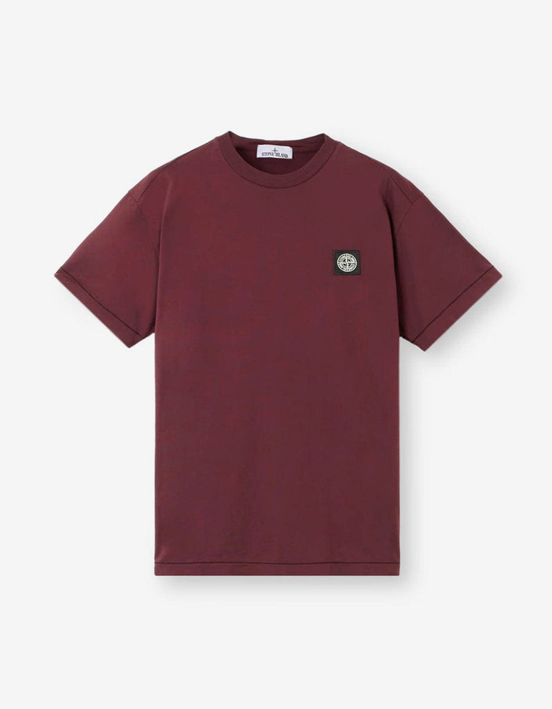 Stone Island Burgundy Red Compass Logo T-Shirt K2S152100027-V0012 t-shirt with a small logo on the chest
