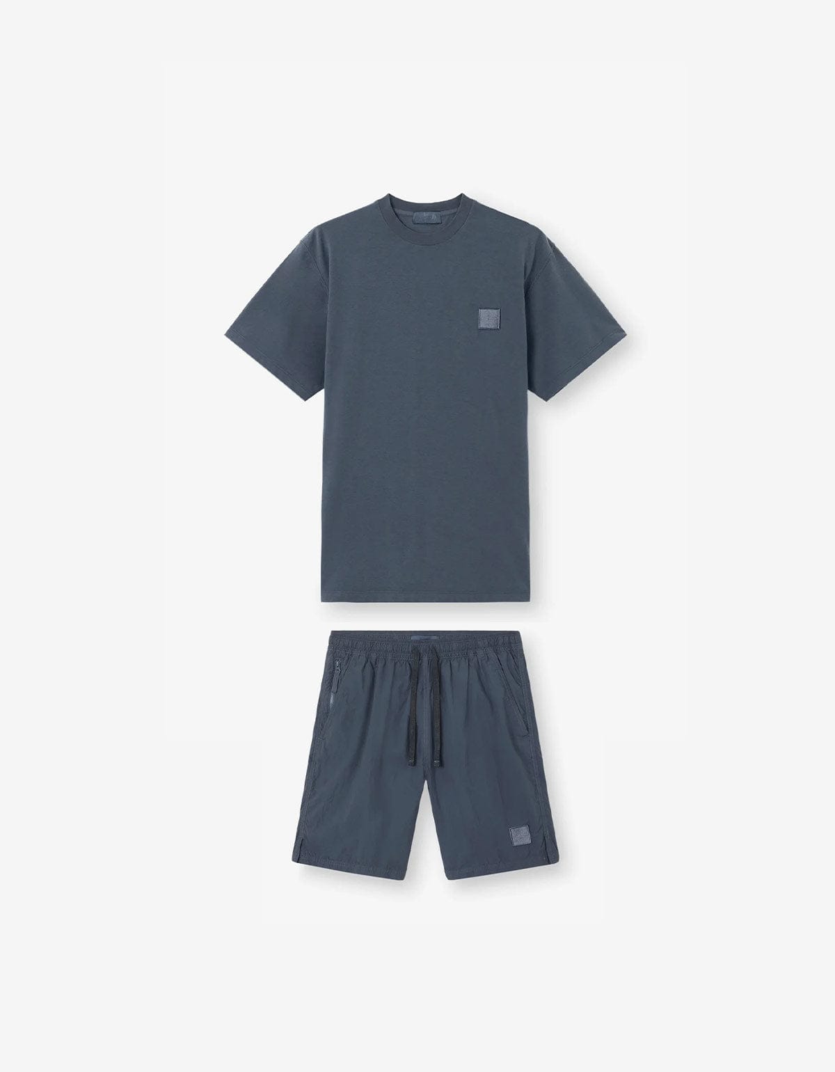 Stone Island Ghost Blue Compass Patch T-Shirt & Swim Shorts