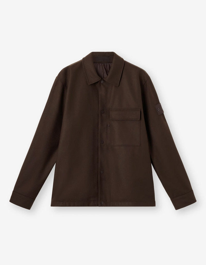 Stone Island Ghost Brown Wool Overshirt K2S151200028 V0070