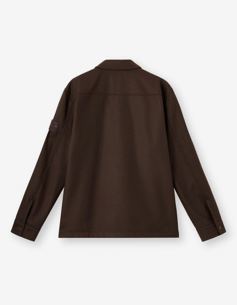 Stone Island Ghost Brown Wool Overshirt K2S151200028 V0070