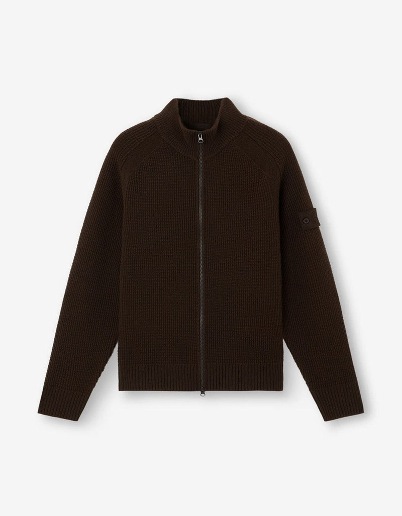 Stone Island Ghost Brown Zip Cardigan K2S155100083S00FGV0070