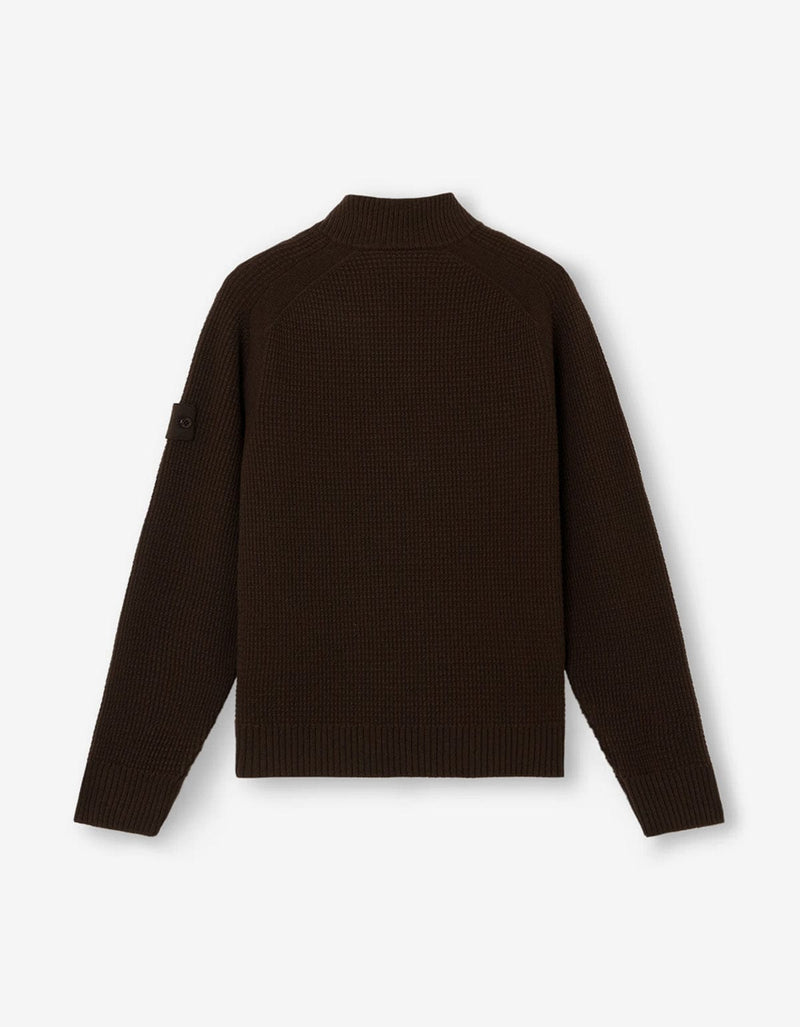 Stone Island Ghost Brown Zip Cardigan K2S155100083S00FGV0070