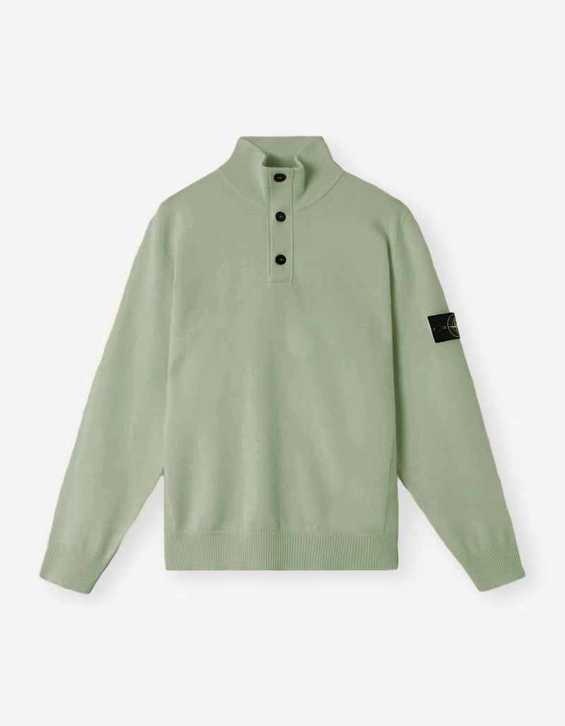 Stone Island Green Half-Button Sweater K2S155100002 V0055