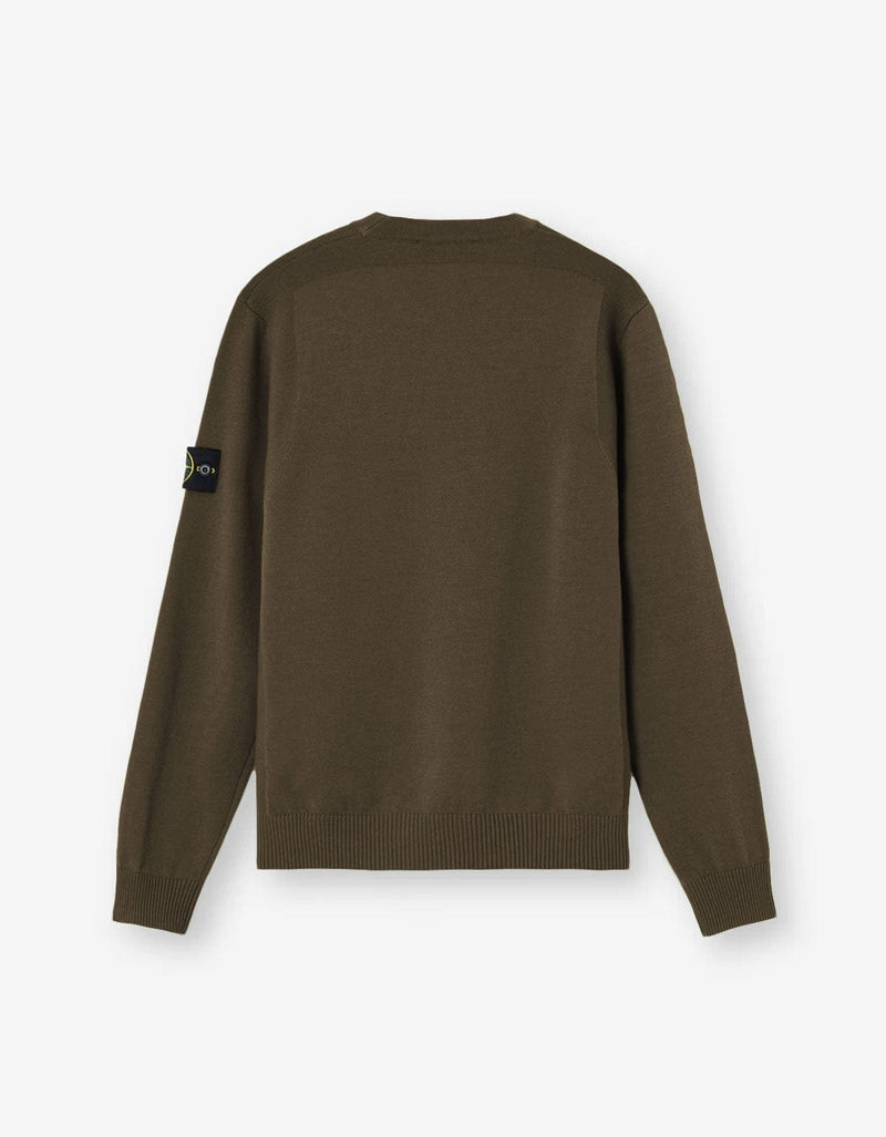 Stone Island Green Wool Sweater K2S155100001 V0054