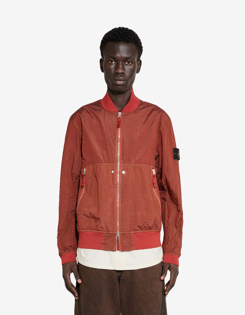 Stone Island Orange Nylon Metal Bomber Jacket K1S154100019 V007A