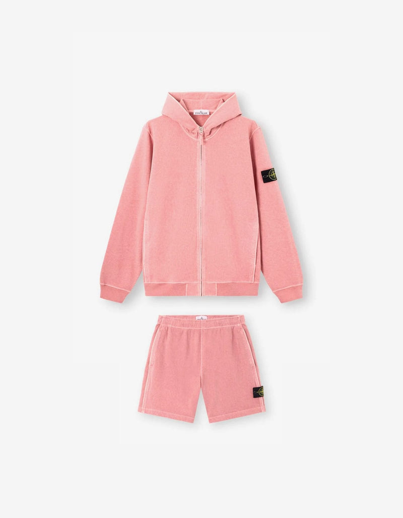 Stone Island Pink Zip Hoodie & Short Set