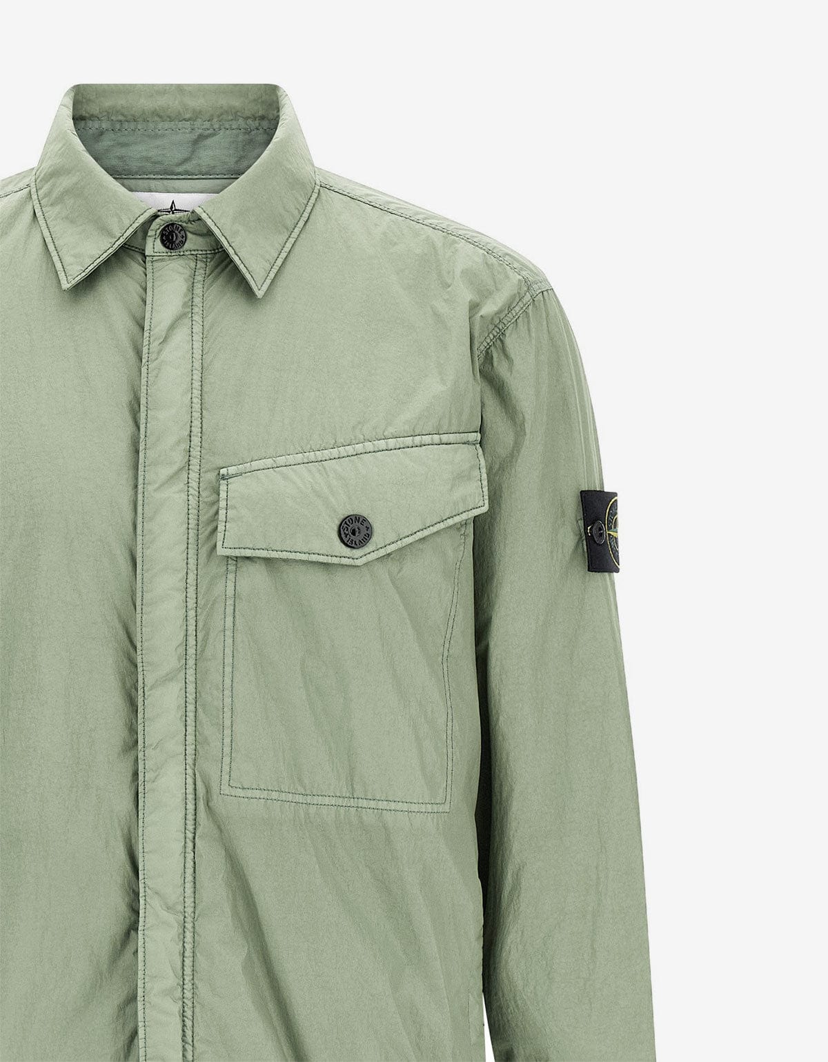 Stone Island Sage Green Crinkle Reps NY Jacket K2S15Q100006 V0055