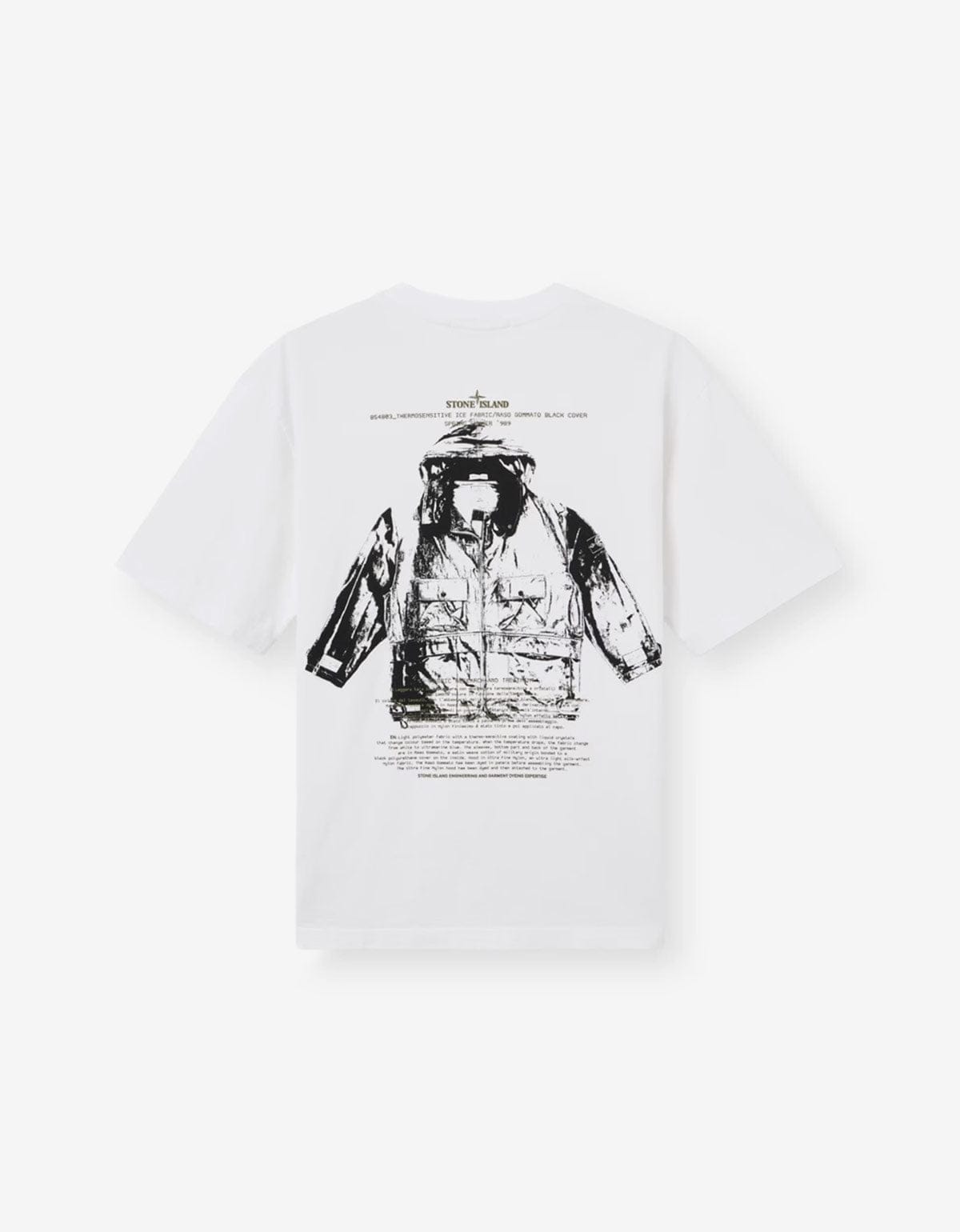 Stone Island White Archivio Print T-Shirt – mens designer fashion