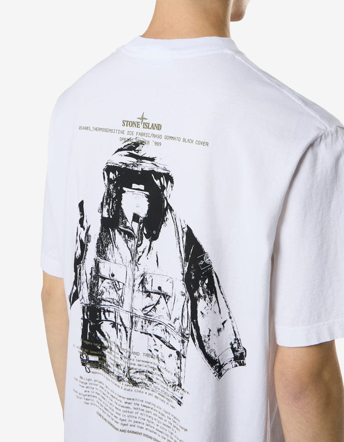 Stone Island White Archivio Print T-Shirt – mens designer fashion