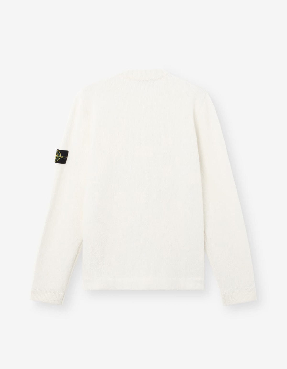 Stone Island White Compass Knit Sweater – mens designer fashion