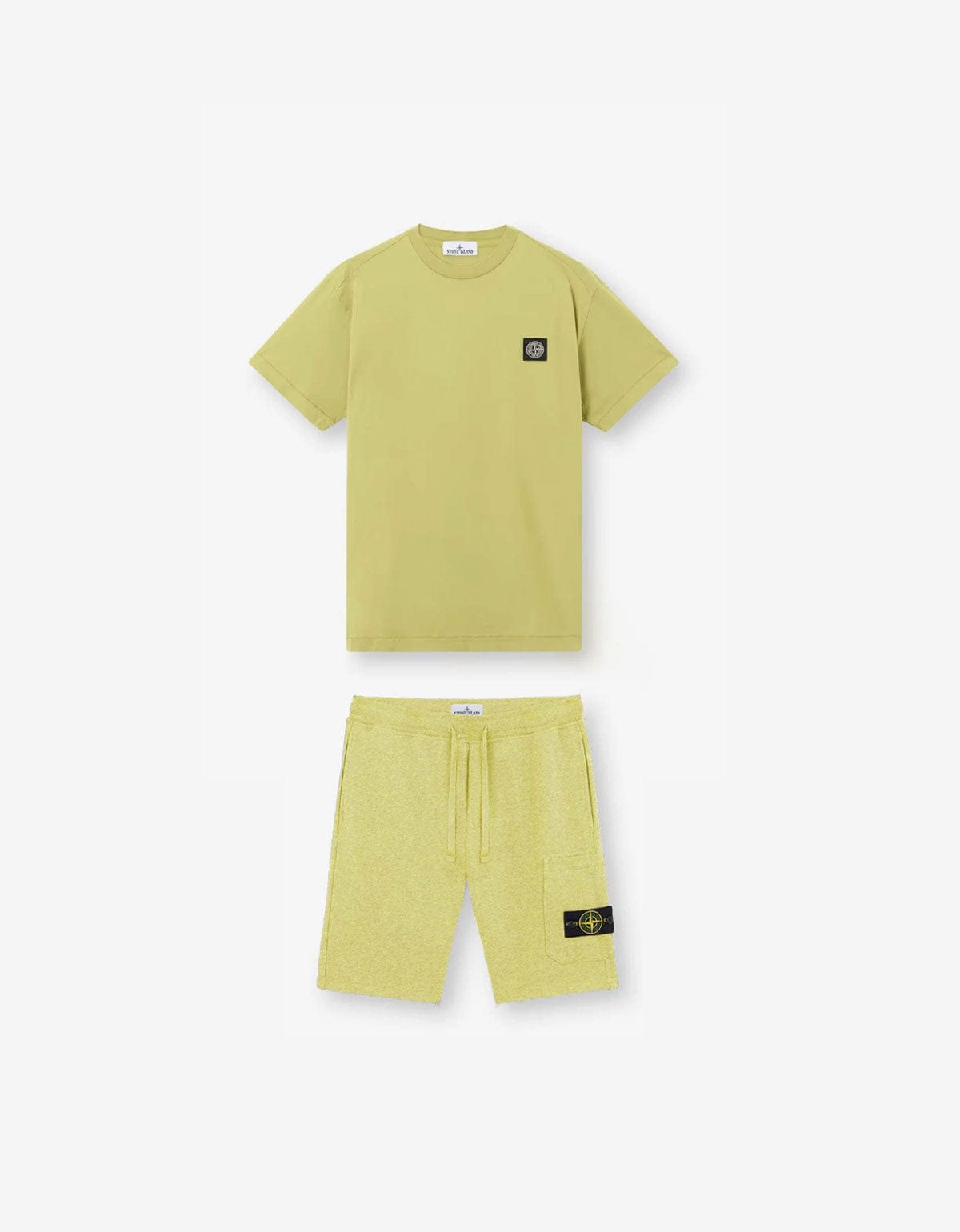 Stone Island Yellow Compass Logo T-Shirt & Sweat Shorts