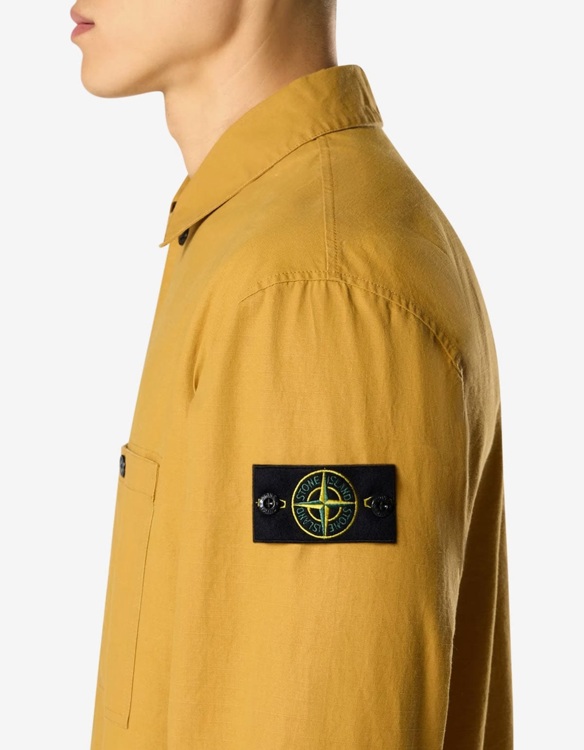 Stone Island Yellow Double-coated Ripstop Overshirt – mens