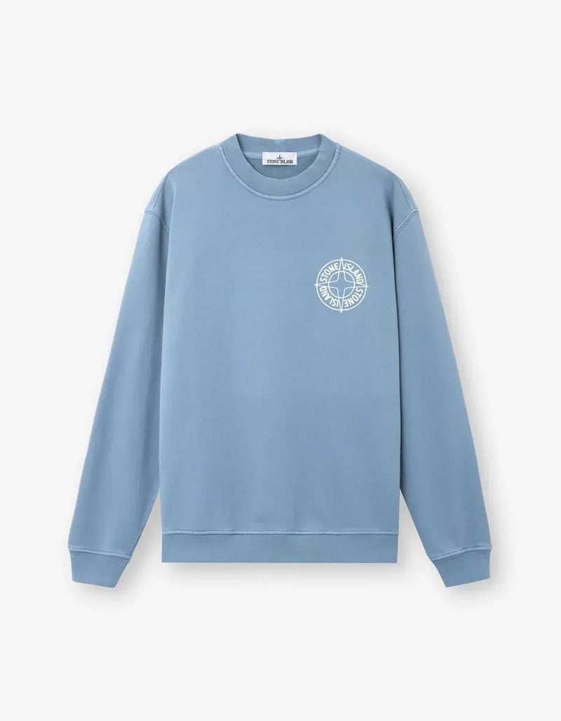 Stone Island Avio Blue Logo Sweatshirt L1S156100001S0283V0024