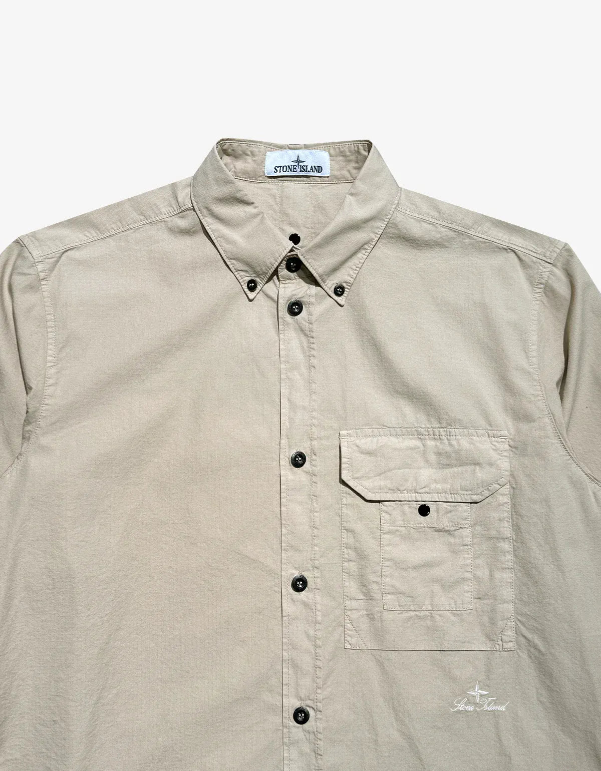 Stone Island Beige Nylon Micro Ripstop Shirt L1S151100028S0318V009A