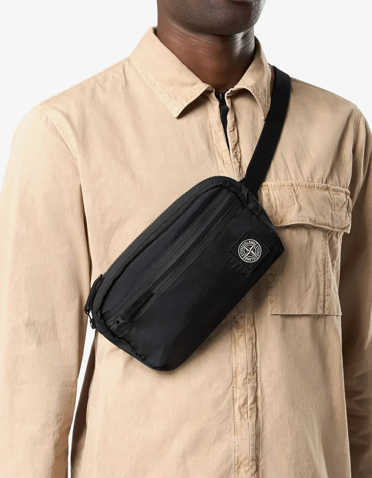 Stone Island Black Coated Nylon Metal Belt Bag L1S159200014S0251V0029