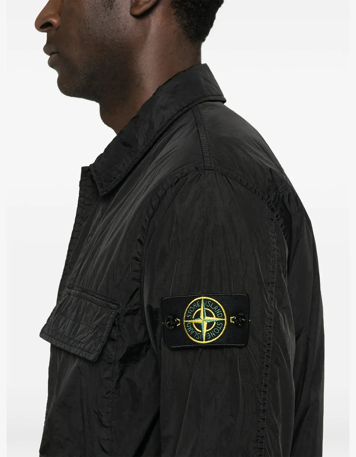 Stone Island Black Crinkle Reps NY Overshirt L1S151200002S0A23V0029