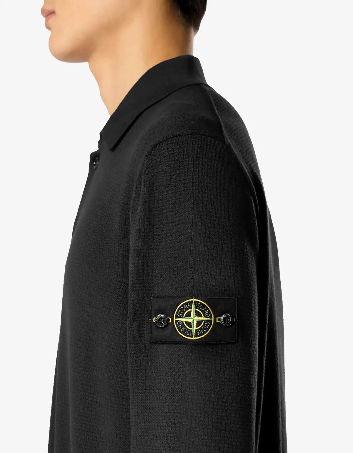 Stone Island Black Knit LS Polo Shirt L1S155100024S01B2V0029