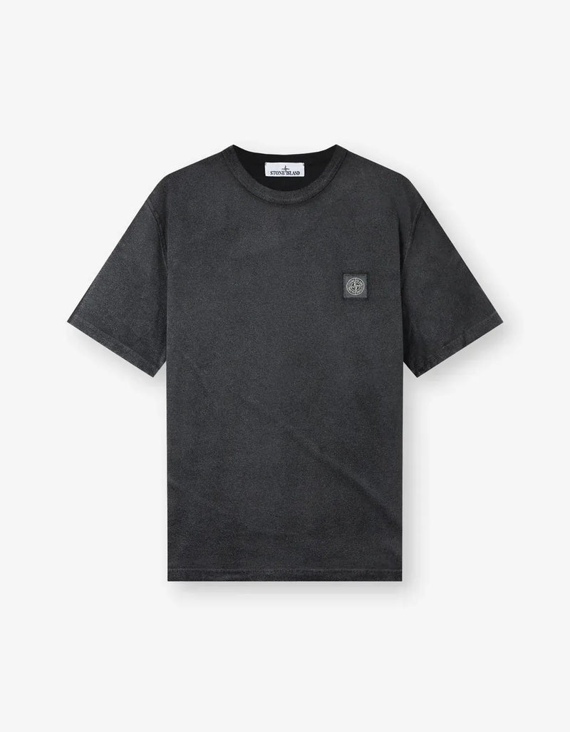 Stone Island Black Reflective Garment Lamination Compass Patch T-Shirt L1S152100013S0305V0029