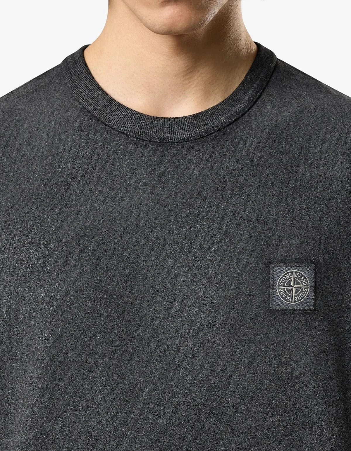Stone Island Black Reflective Garment Lamination Compass Patch T-Shirt L1S152100013S0305V0029