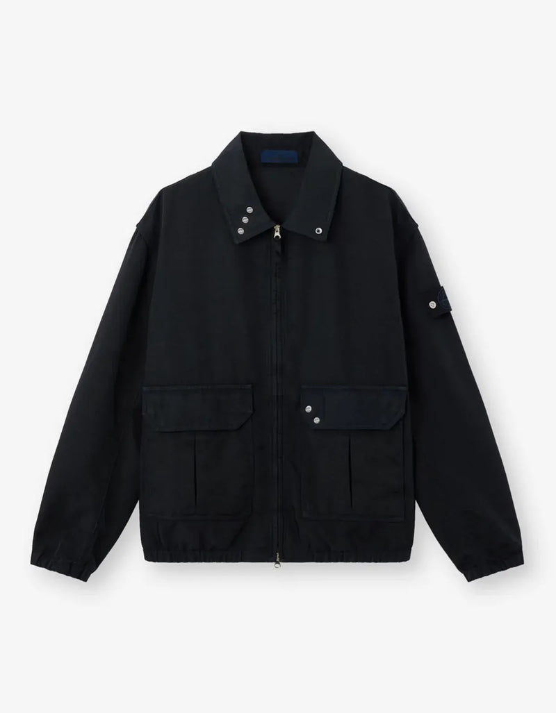 Stone Island Blue Dense Oxford Nylon-TC Jacket L1S144100002S0J20V0020