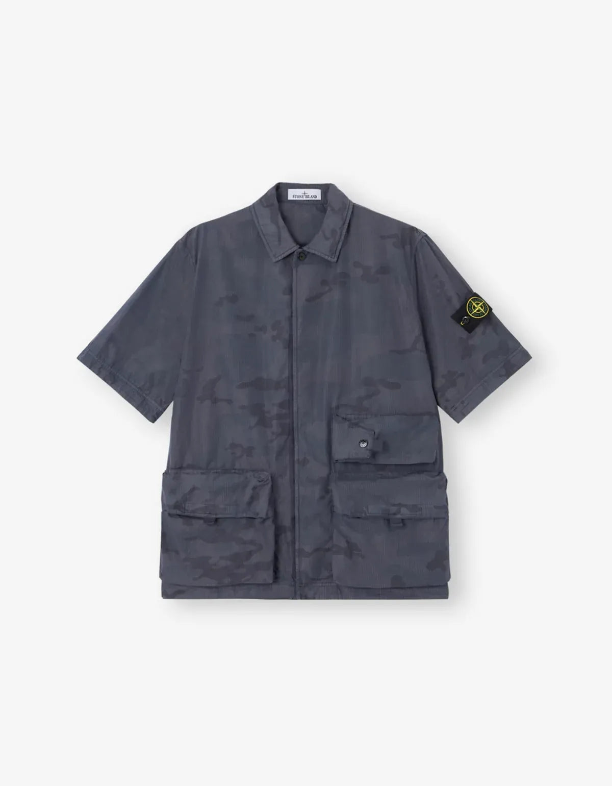 Stone Island Blue Faded Camo Ripstop-TC Shirt L1S151100024S00E9V002D