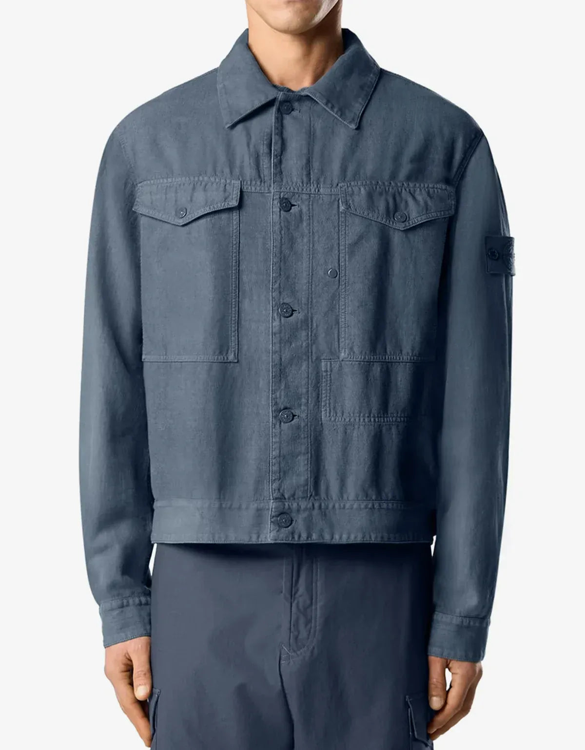 Stone Island Ghost Blue Bonded Linen-TC Jacket L1S154100040S0F35V002E