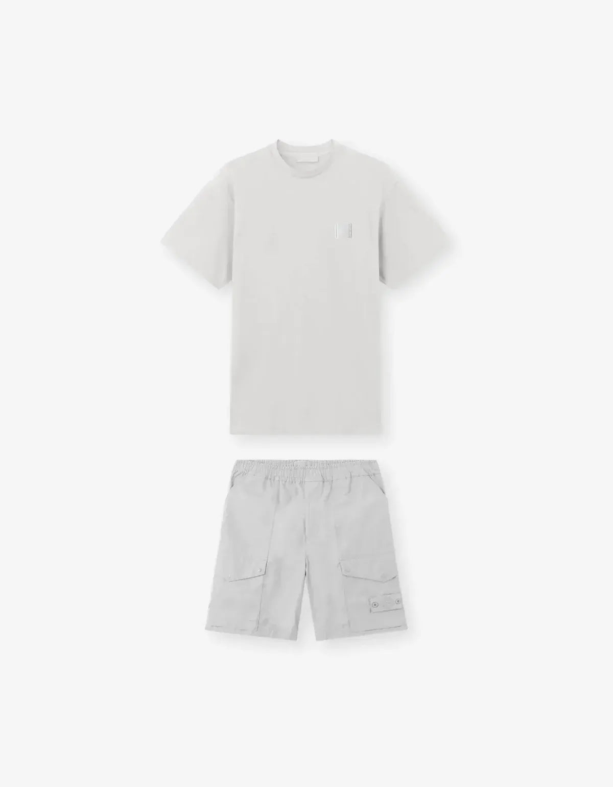 Stone Island Ghost Grey Compass Patch T-Shirt & Cargo Shorts