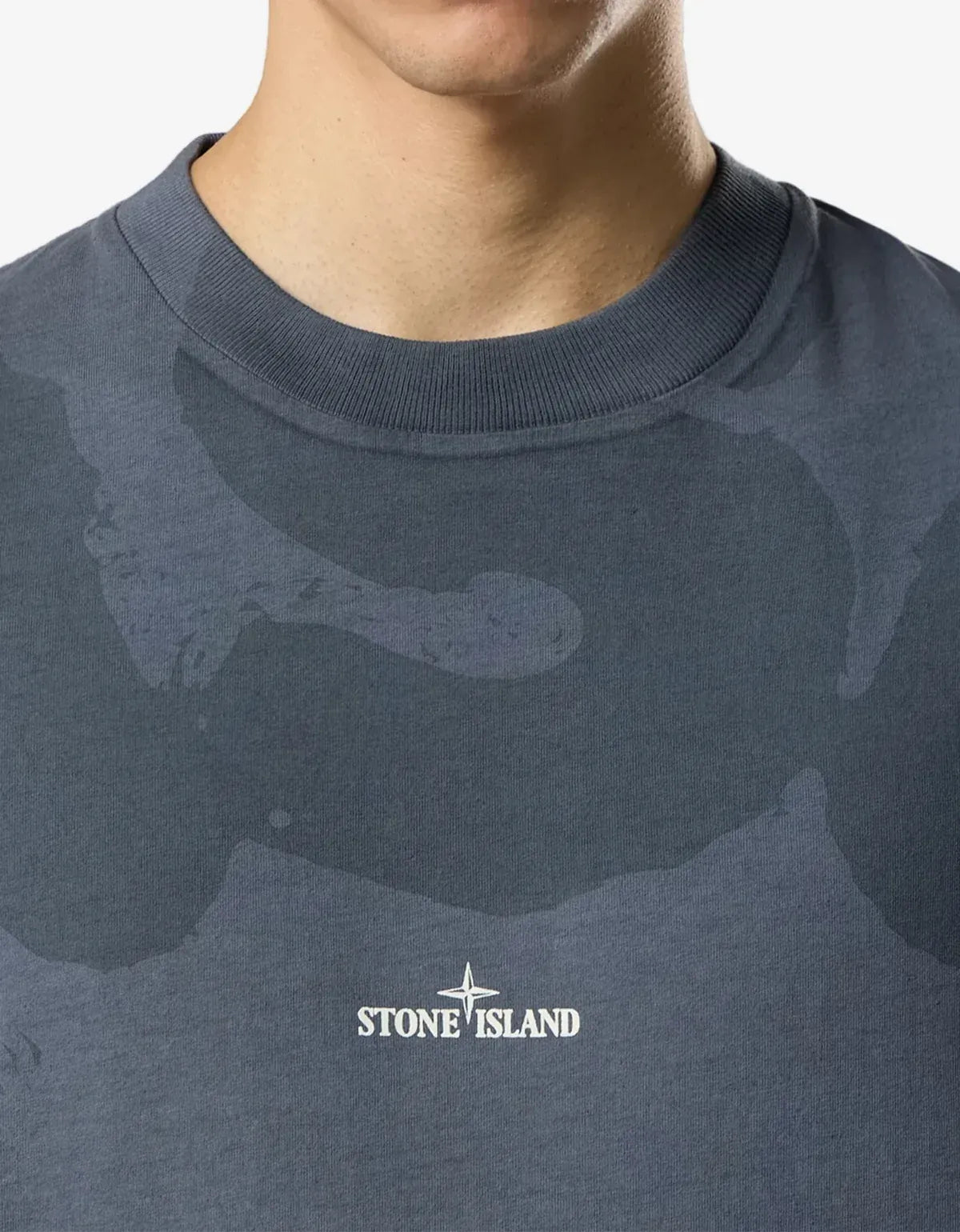 Stone Island Grey Camouflage Print T-Shirt L1S152100002S0365V002D