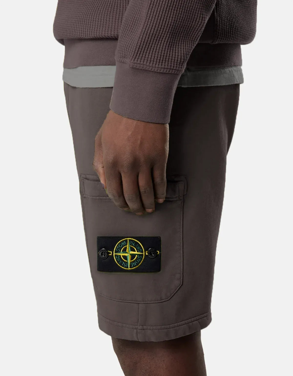 Stone Island Grey Cargo Pocket Sweat Shorts