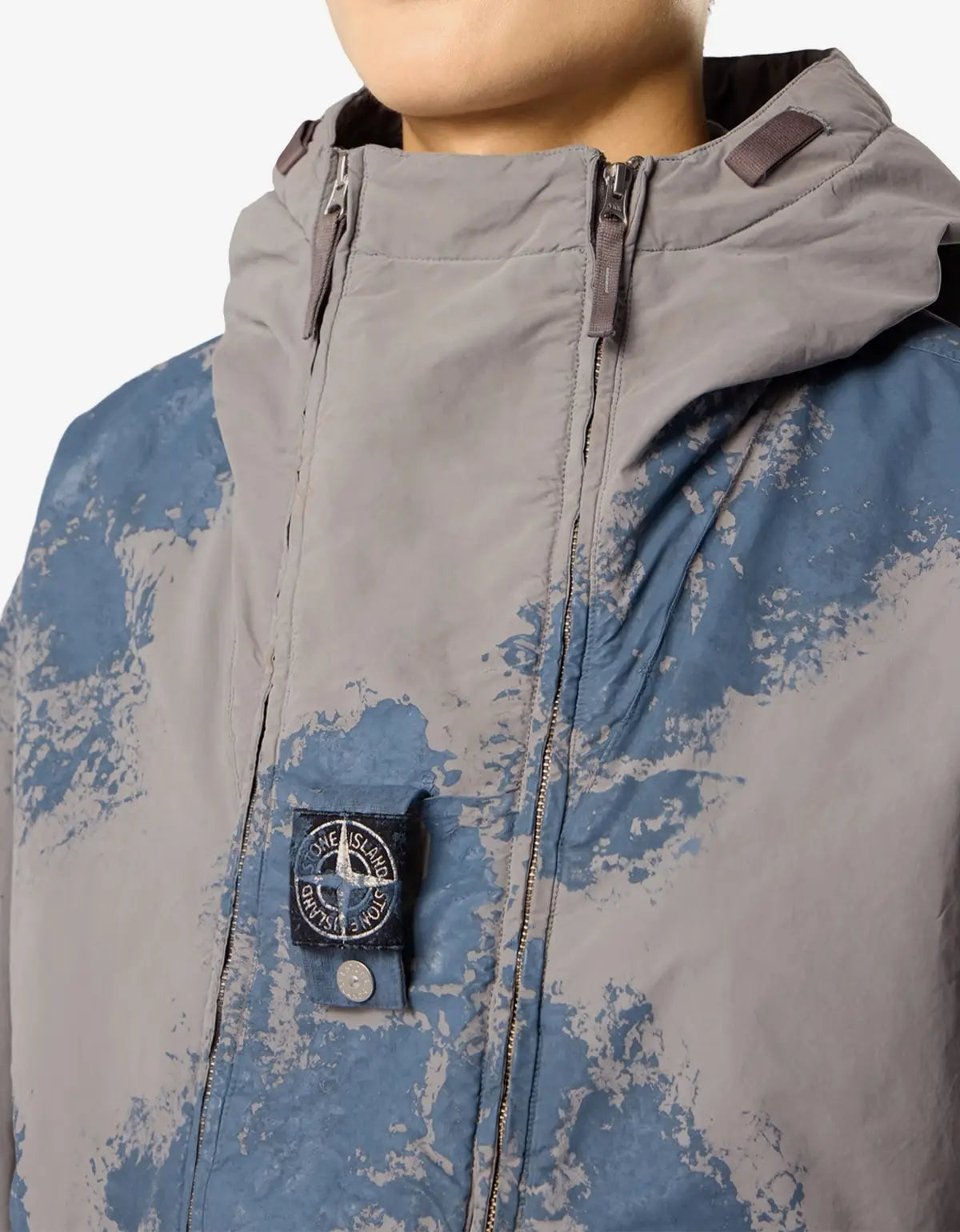 Stone Island Grey Hand Painted David Light-TC Short Parka