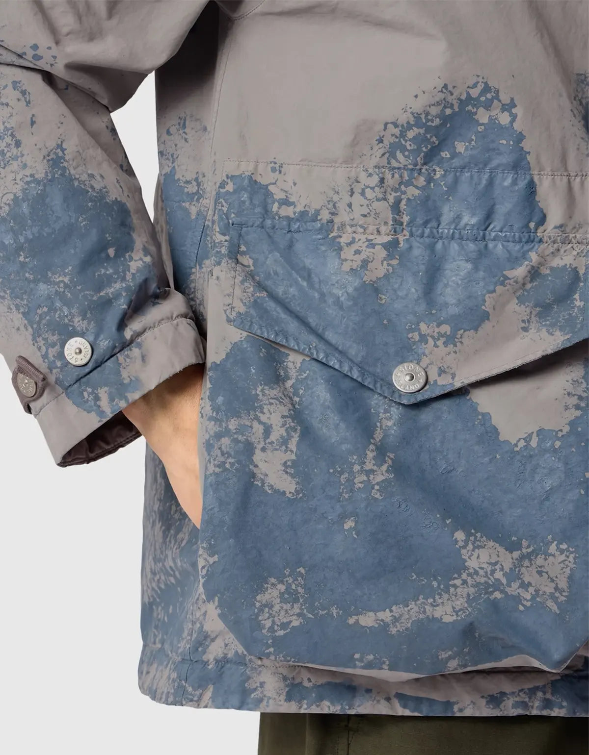 Stone Island Grey Hand Painted David Light-TC Short Parka