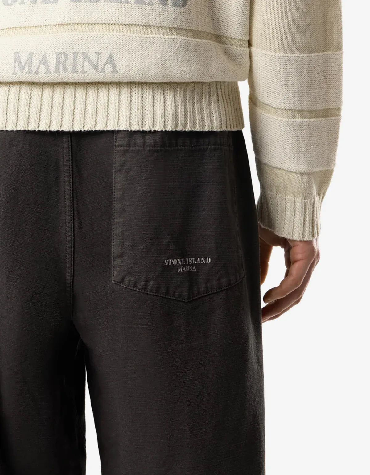 Stone Island Marina Grey Slub Batavia-TC Trousers L1S153100038S0X26V0062