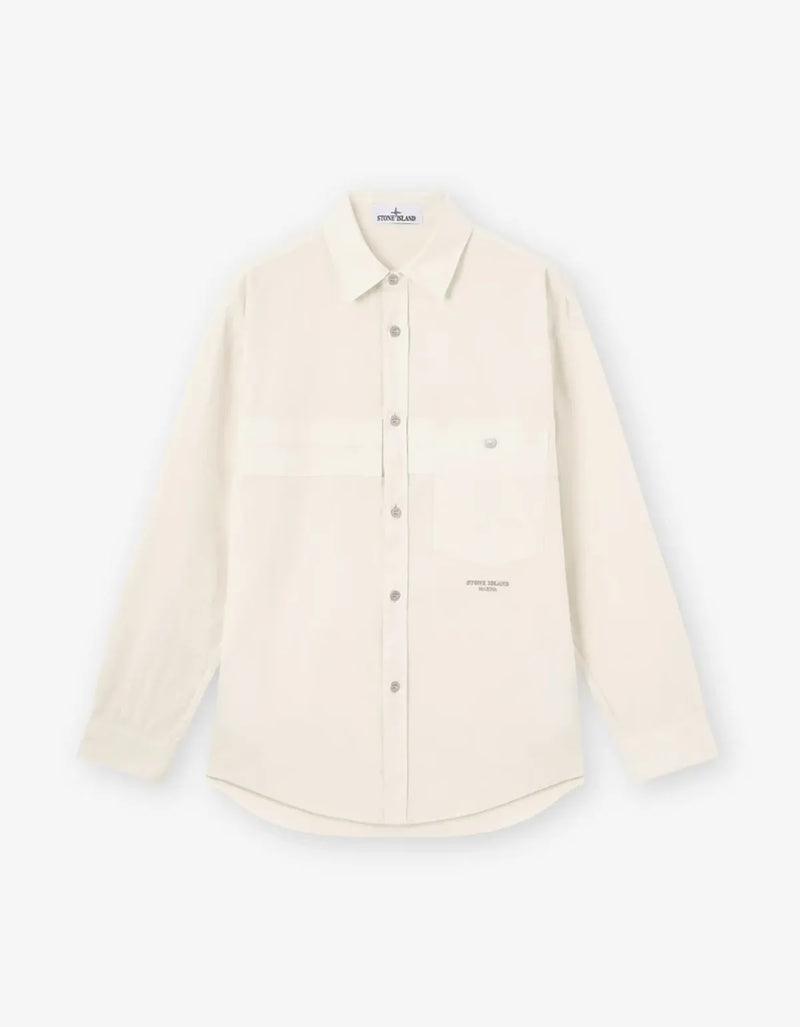 Stone Island Marina White Logo Embroidery Overshirt L1S151200029S0X28V0093 