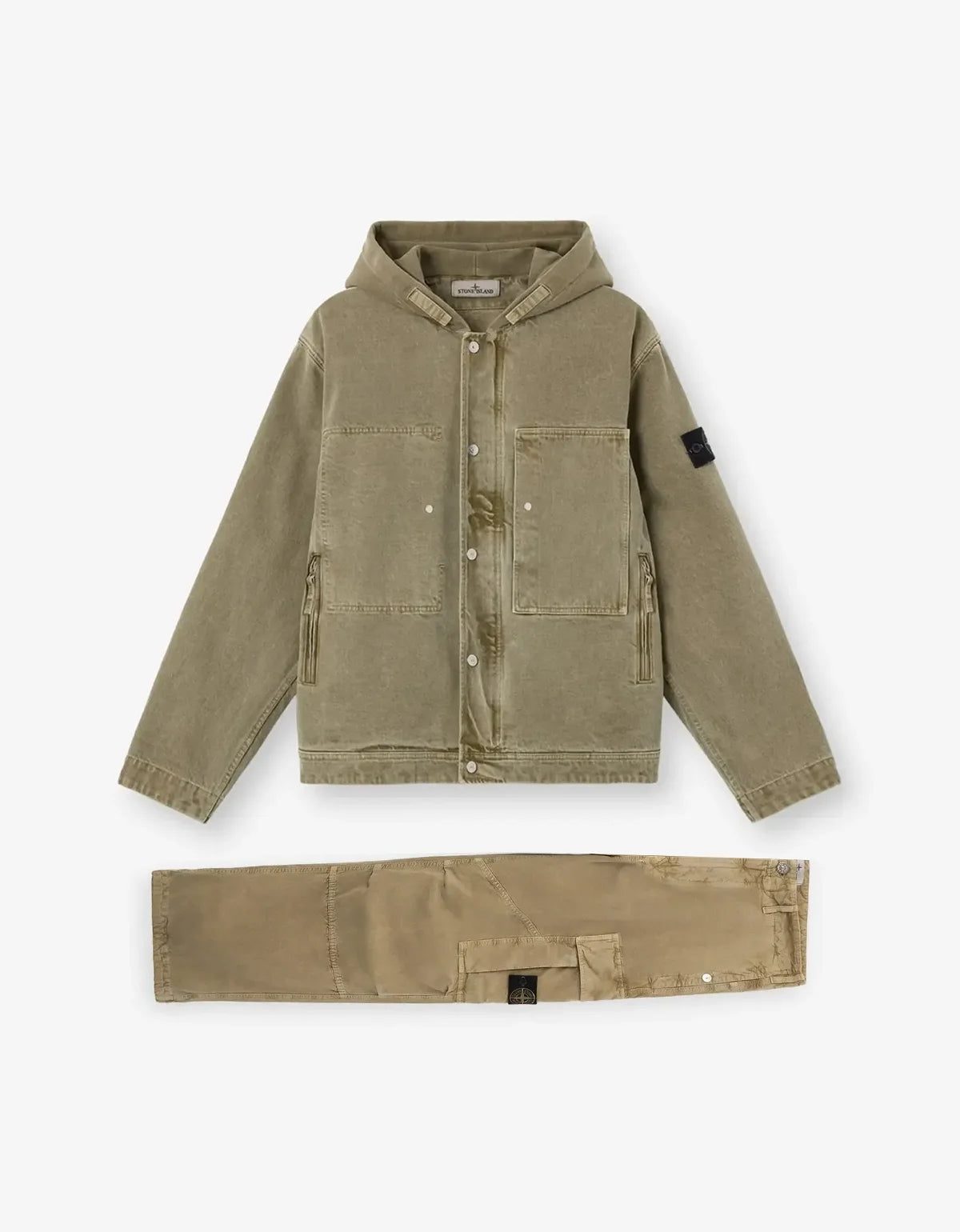 Stone Island Military Green Mineral Dyed Gabardine-TC Jacket & Trousers