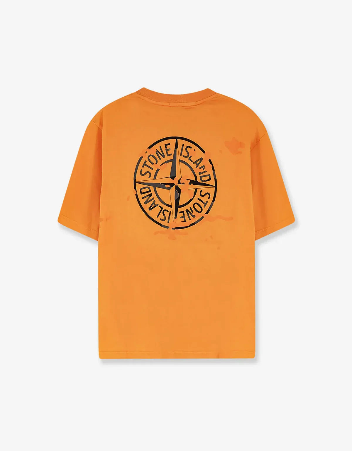 Stone Island Orange Camo Compass Logo T-Shirt L1S152100001S0E14V007E