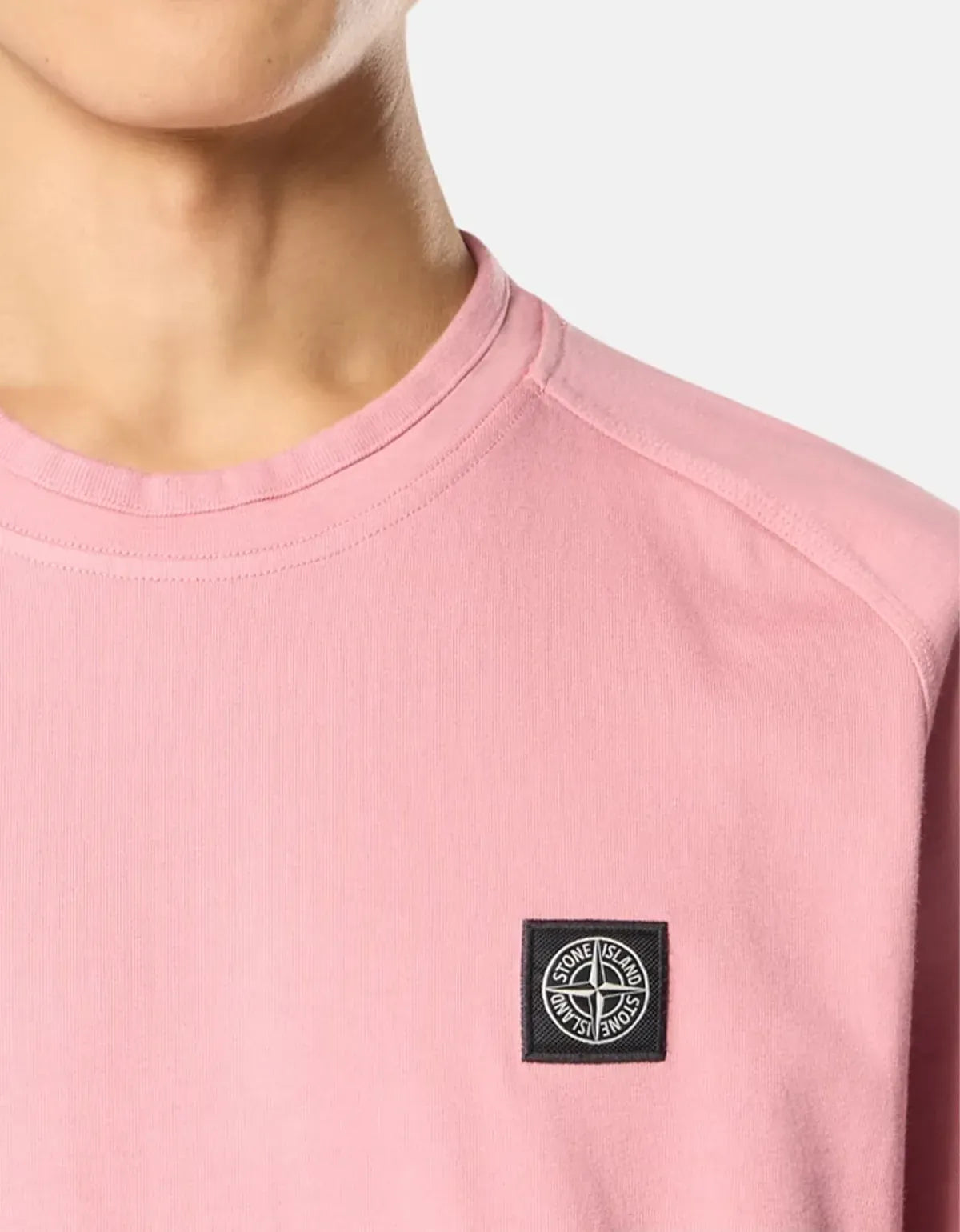 Stone Island Pink Compass Patch Short Sleeve Swearshirt L1S156100029S0B50V008G