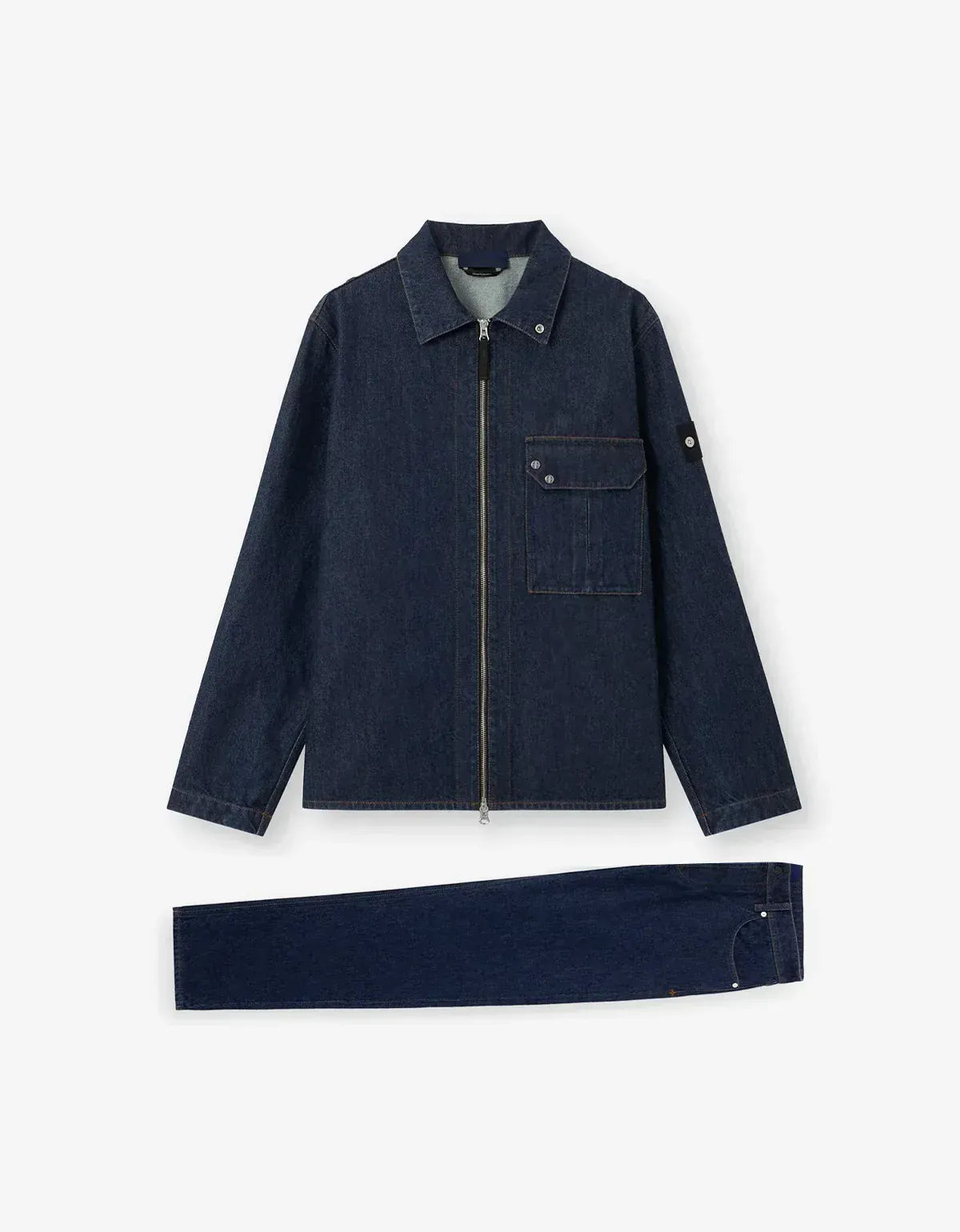Stone Island Denim Research Indigo Denim-Rinsed Overshirt & Jeans