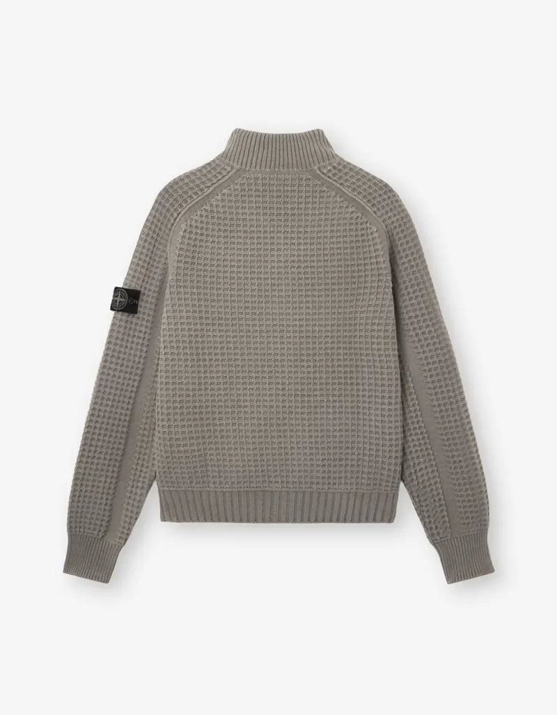 Stone Island Grey Mineral Dyed Zip-Up Cardigan – mens designer