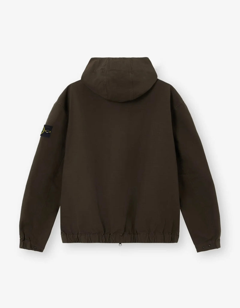 Stone Island Coal Grey Ripstop Hooded Overshirt – mens designer