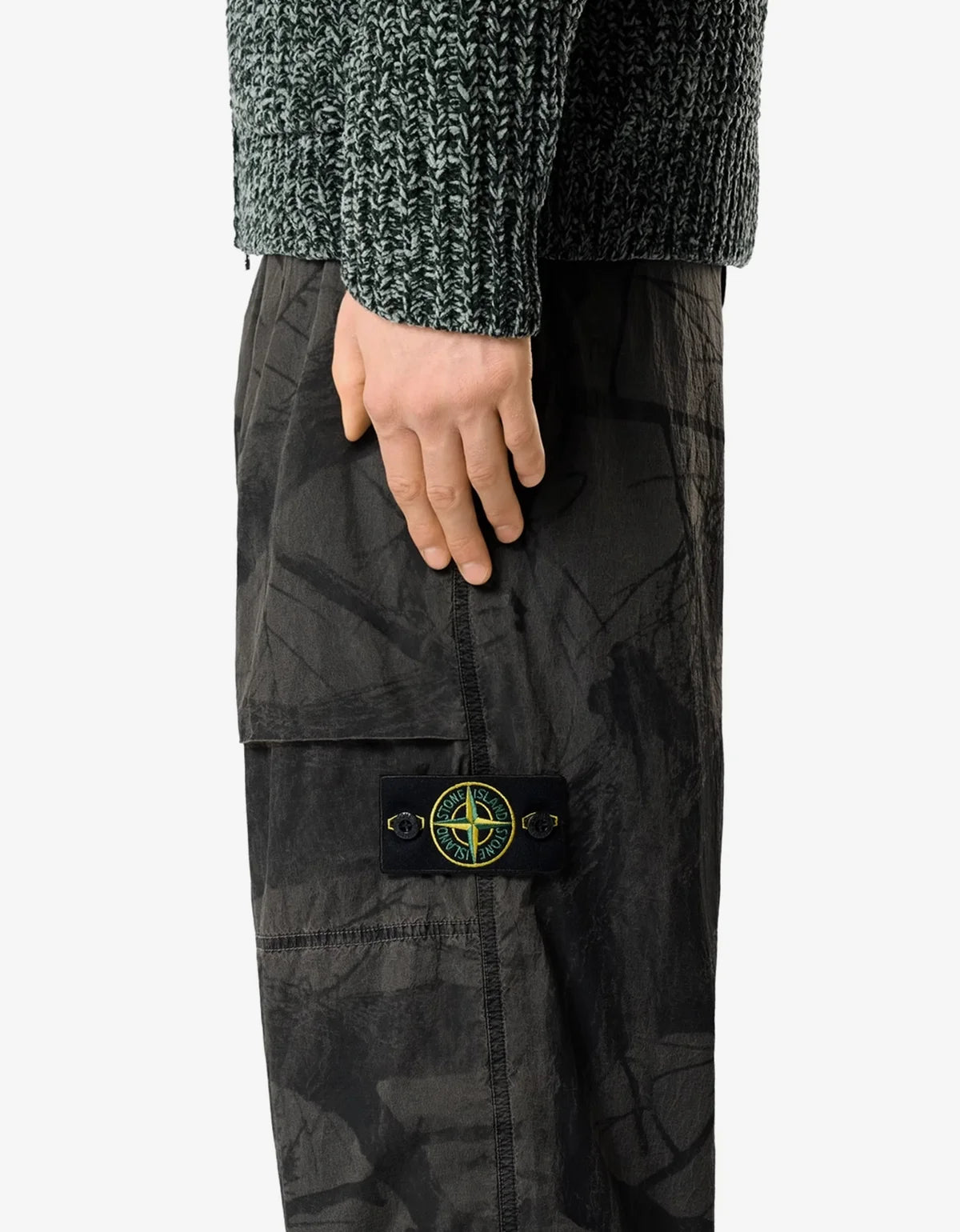 Stone Island Laser Forest Camo Crinkle Reps-TC Trousers