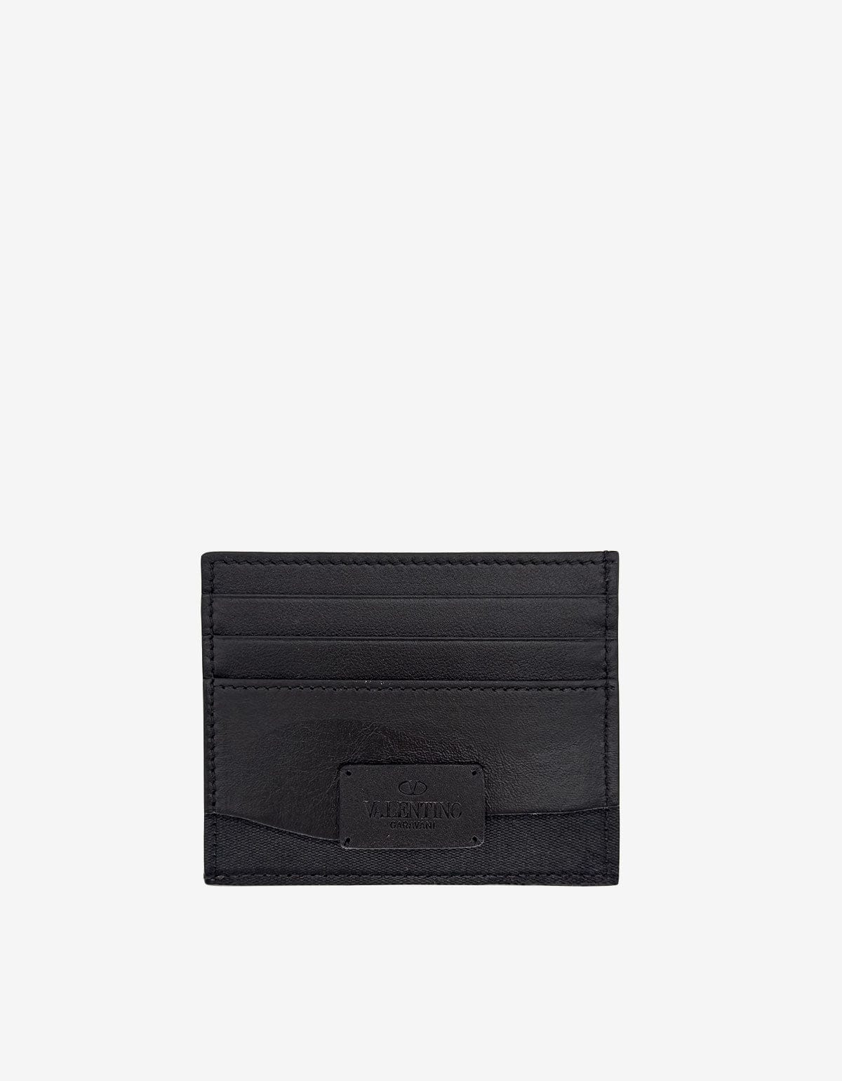 Valentino Garavani Black Camouflage Card Holder