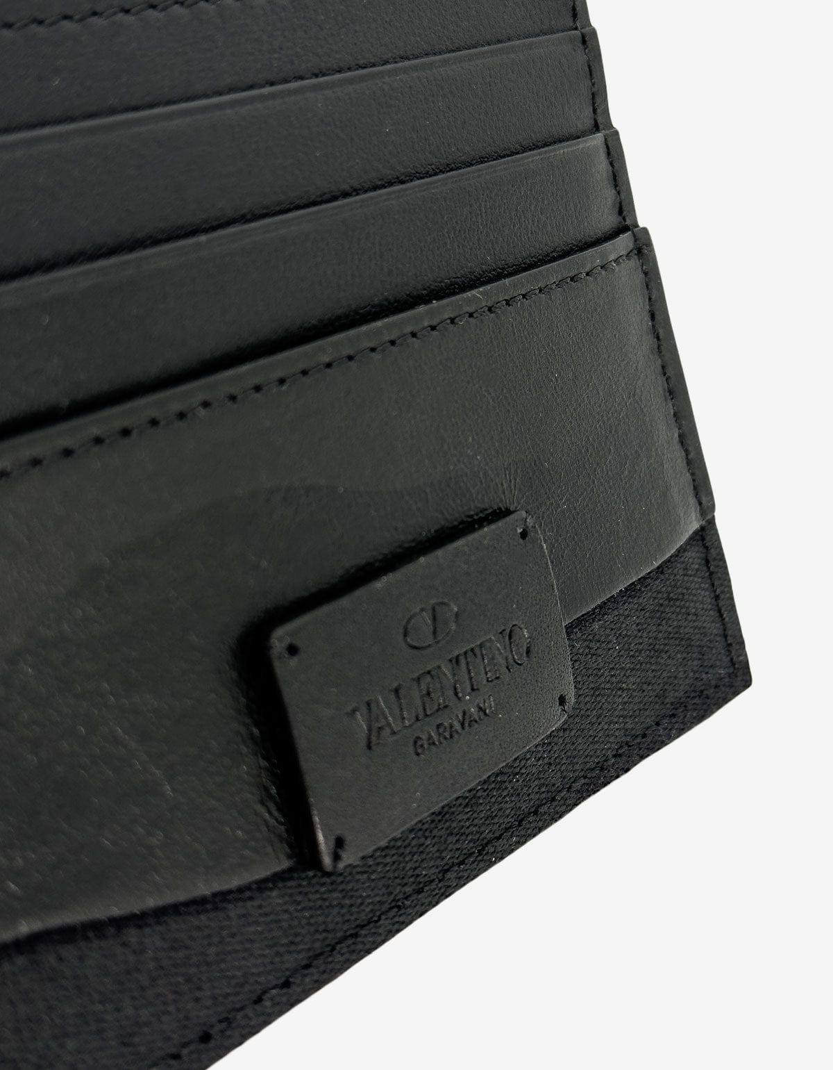 Valentino Garavani Black Camouflage Card Holder