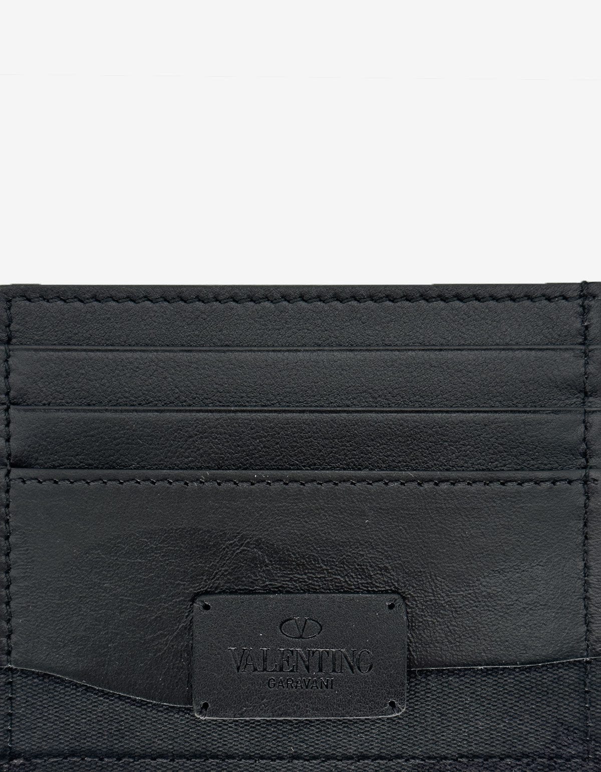 Valentino Garavani Black Camouflage Card Holder