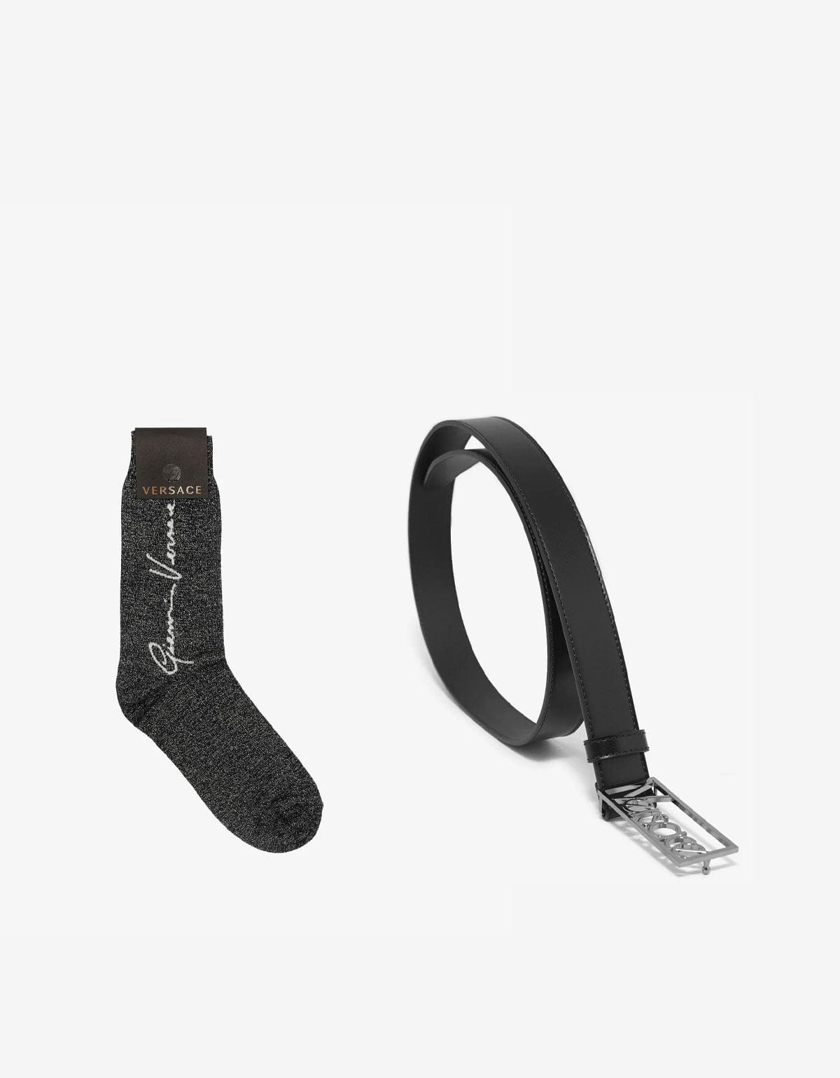 Versace Black Belt & Socks Set