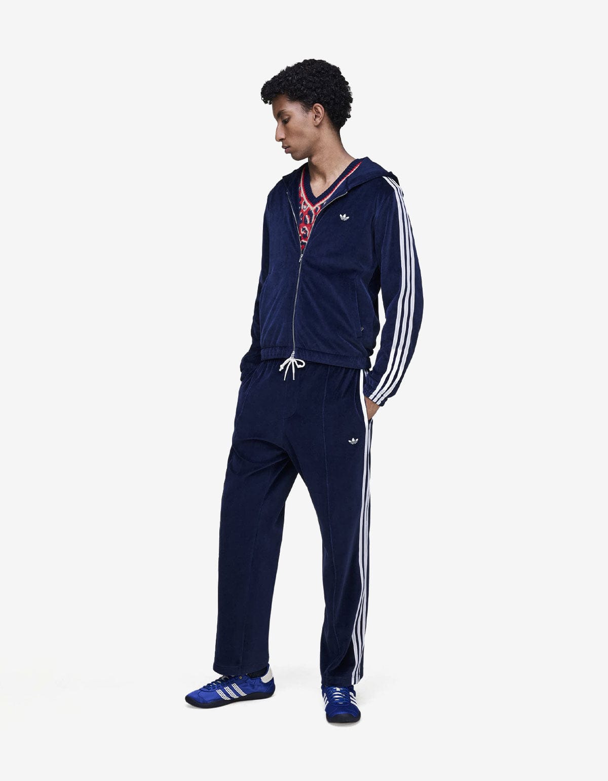 Wales Bonner x Adidas Blue Velour Track Jacket KG3624