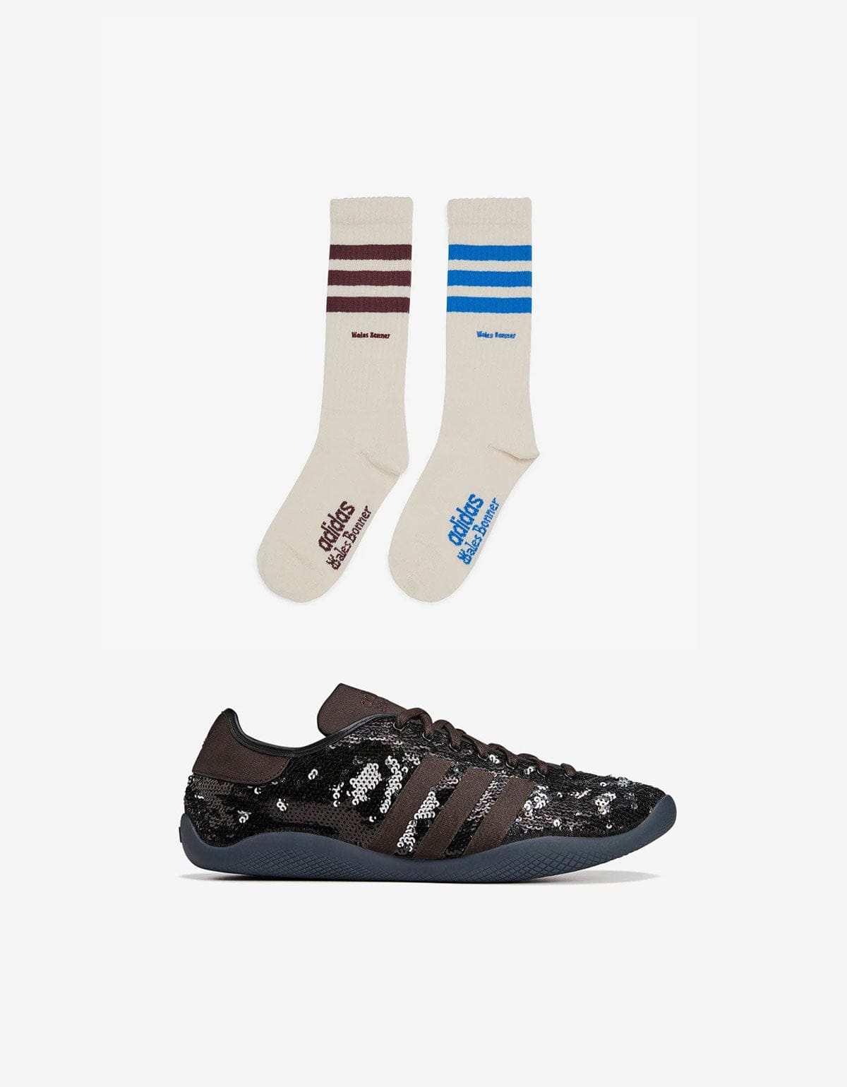 Wales Bonner x Adidas Karintha Sequin Trainers & White 3S Socks Set